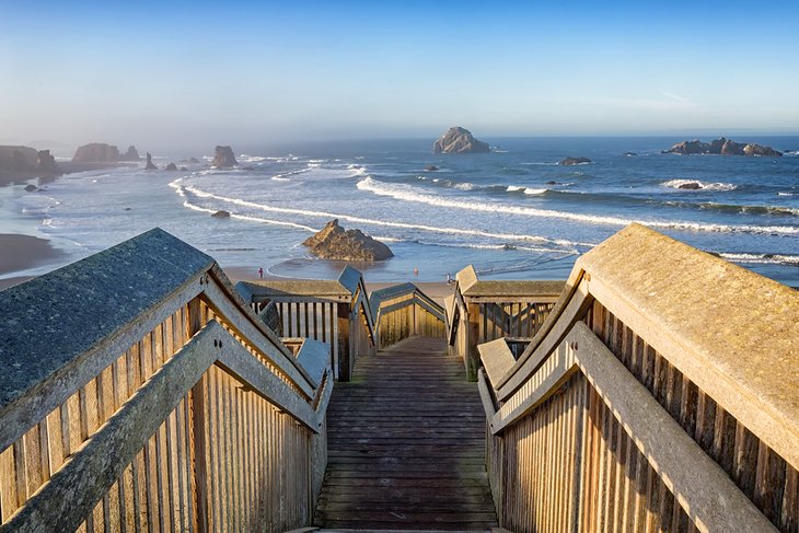 Staircase leading to Bandon Beach