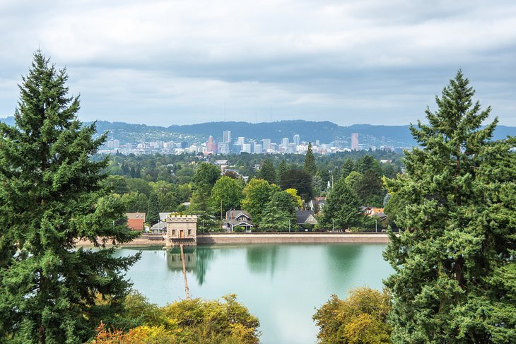 Downtown Portland from Mount Tabor Park
