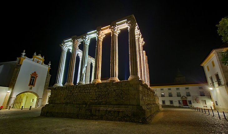 Roman Temple at night