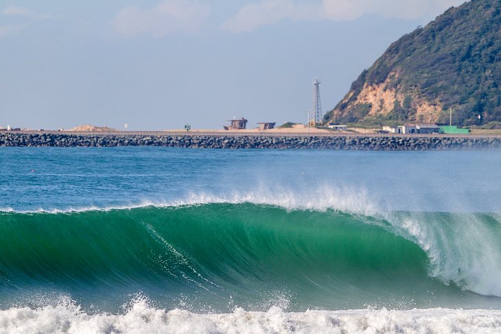 Perfect wave at New Pier Beach