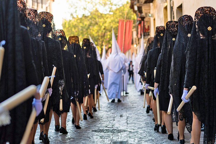 Catholic procession during Holy Week in Granada, Spain