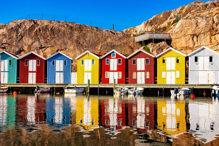 Colorful fishing cottages on Smögen Island