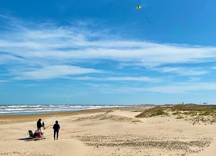 Kite flying on Isla Blanca Beach