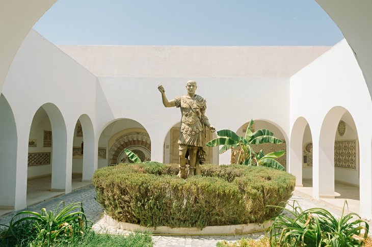 Statue in the courtyard of the El Jem Archaeological Museum