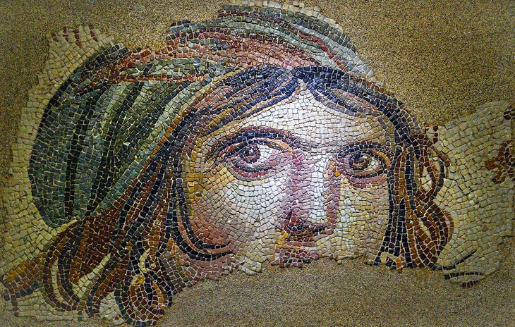 Gypsy Girl Mosaic inside Gaziantep Zeugma Mosaic Museum