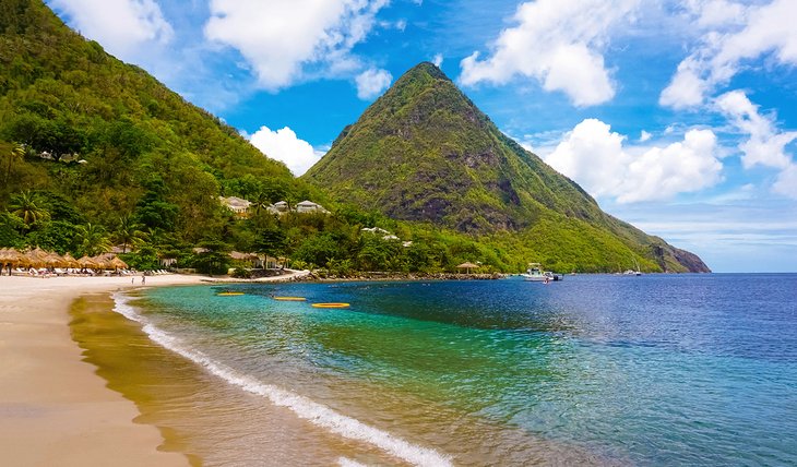 Beautiful beach in St. Lucia