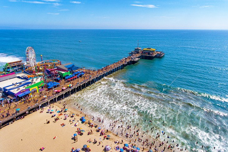 Aerial view of the Santa Monica Pier