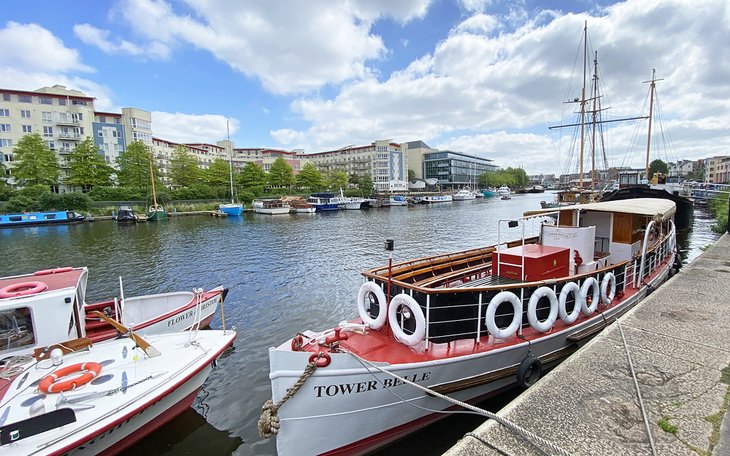 Pleasure cruise boats on the Avon River in Bristol