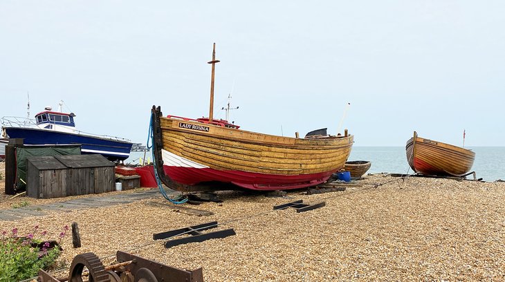 Boats on Deal Castle Beach