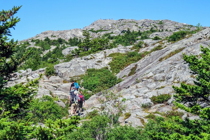 Hiking near the Summit of Mount Monadnock