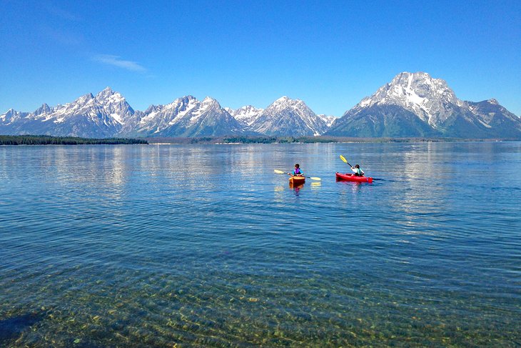 Kayaking on Jackson Lake in Grand Teton National Park