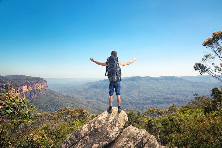 Hiker in the Blue Mountains, NSW, Australia