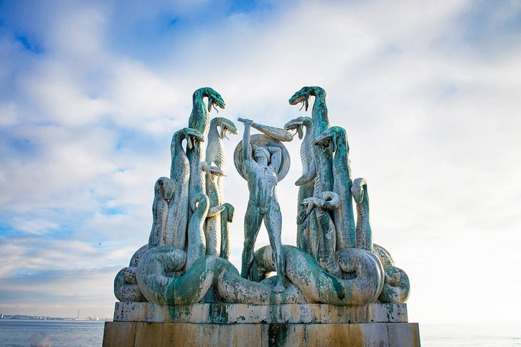 Heracles and the Hydra statue in Helsingor