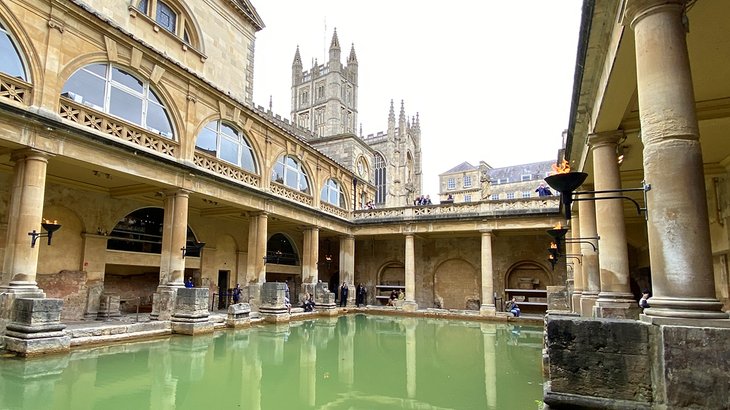 View of Bath's historic Roman Baths