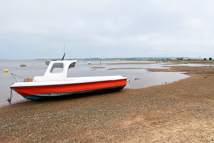 Fishing boat anchored on the Exe Estuary