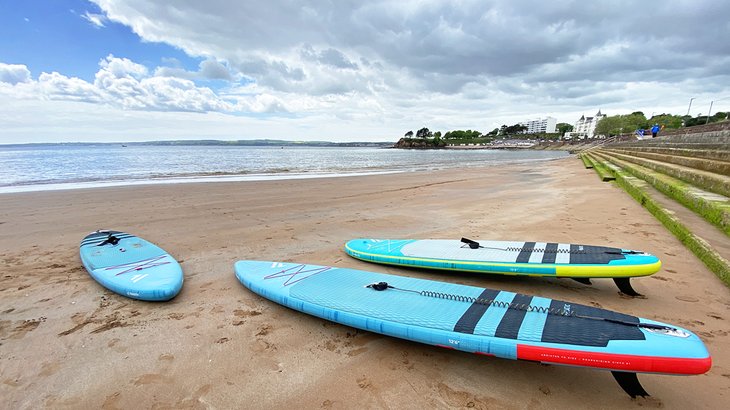 Paddleboards on Torre Abbey Sands