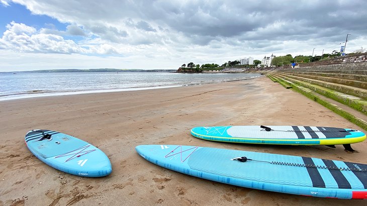 Paddleboards on Torre Abbey Sands