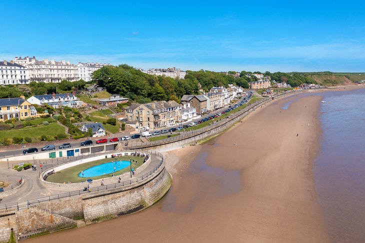 Aerial view of Filey Beach