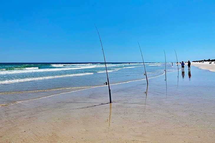 Fishing rods on Matanzas National Park Beach