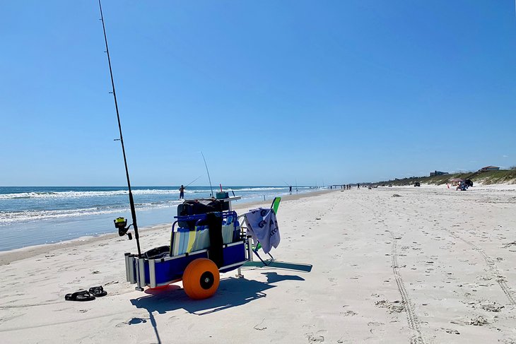 Beach fishing rig in St. Augustine