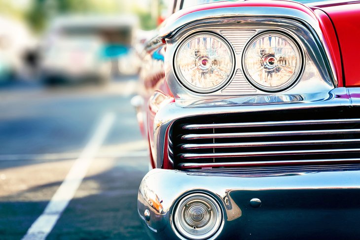 Classic vintage car close-up