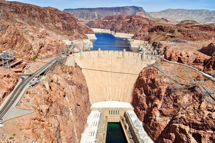 Hoover Dam seen from the Mike O'Callaghan - Pat Tillman Memorial Bridge