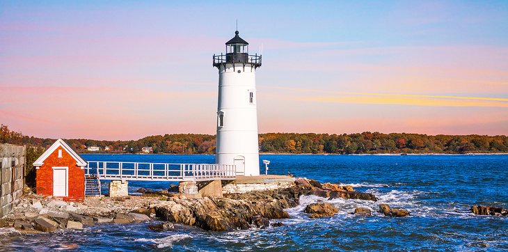 Portsmouth Harbor Lighthouse at sunset