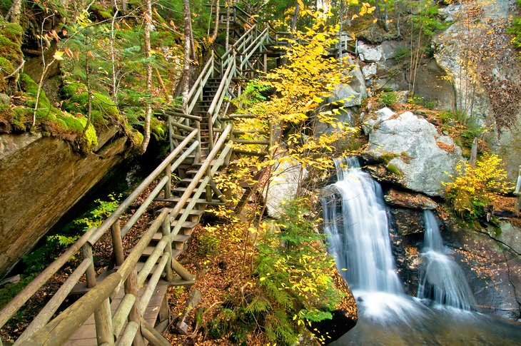 Waterfall at Lost River Gorge in Kinsman Notch