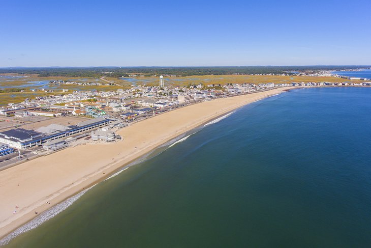 Aerial view of Hampton Beach