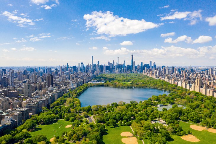 Aerial view of Central Park in New York City