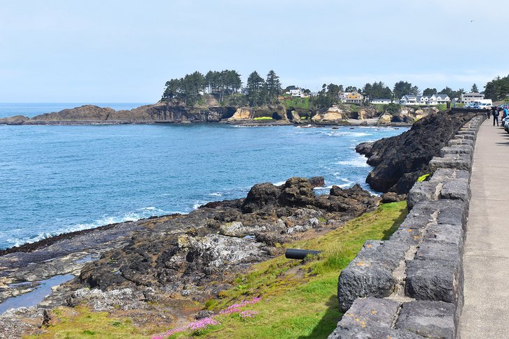 Depoe Bay's downtown coastline