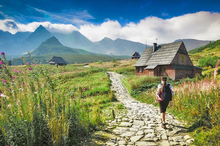 Hiker in the Tatras Mountains