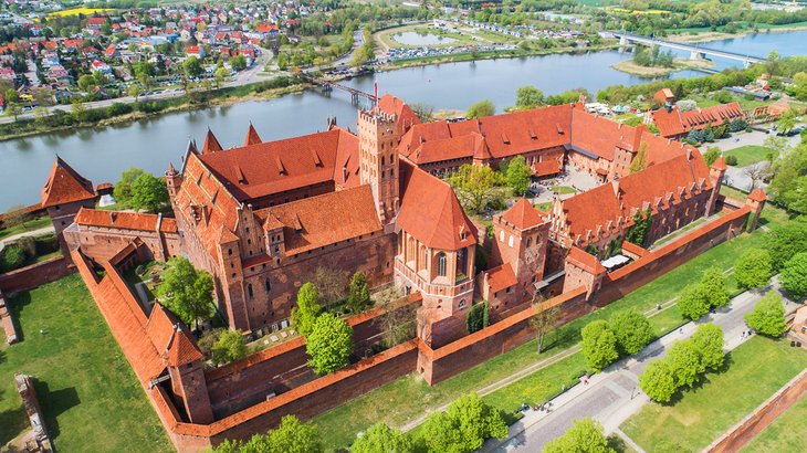 Aerial view of Malbork castle