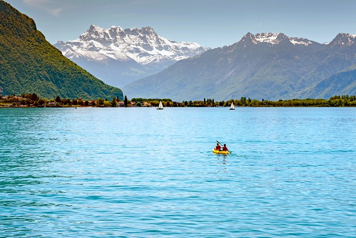 Kayaking on Lake Geneva