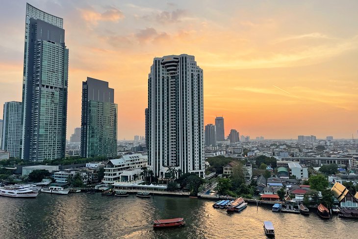 Bangkok skyline at sunset