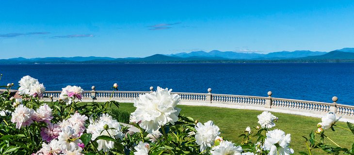 View of Lake Champlain and the Adirondack Mountains