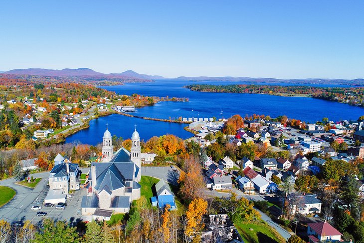 Aerial view of Lake Memphremagog