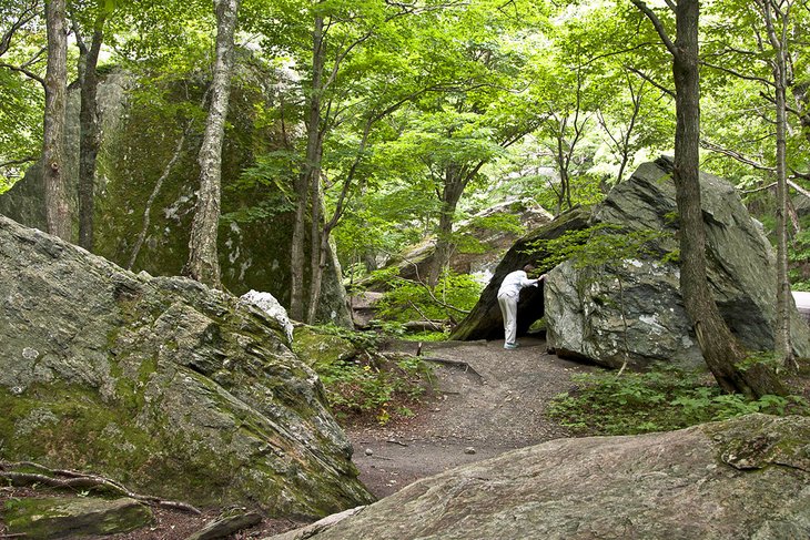 Giant boulders at Smugglers' Notch