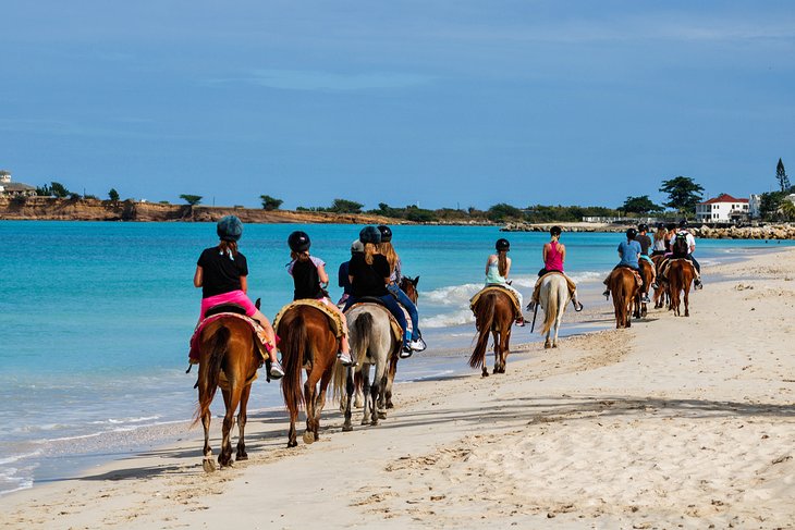 Horseback riding on the beach in Antigua