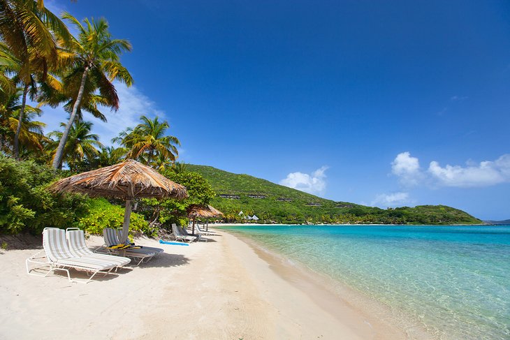 Idyllic beach scene in the British Virgin Islands