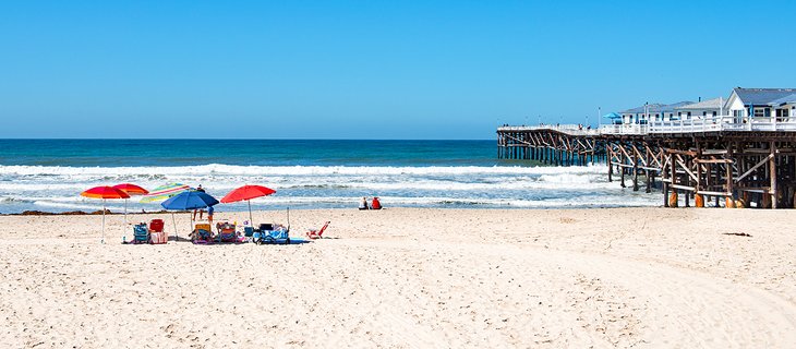 Umbrellas on Pacific Beach in San Diego