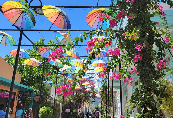 Umbrella Street in downtown Puerto Plata