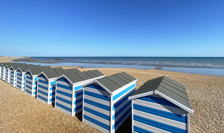 Beach huts on Hastings Beach