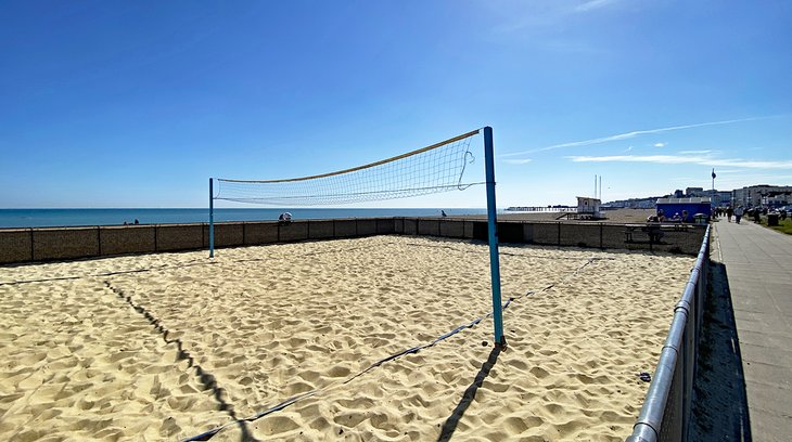 Volleyball court on Pelham Beach
