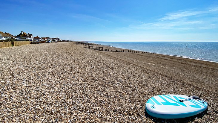 SUP on the beach at Pevensey Bay