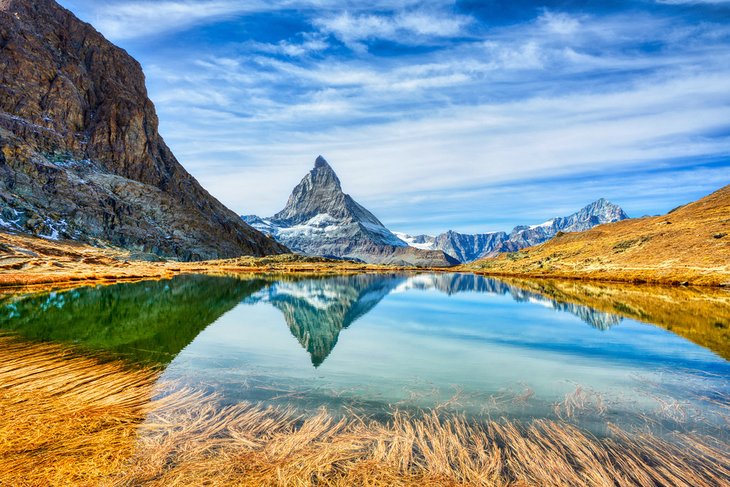 Matterhorn reflected in Riffelsee lake