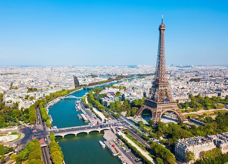 View over Paris with the Eiffel Tower