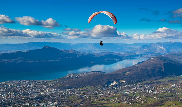 Paraglider over Aix-les-Bains