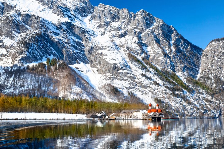 St. Bartholomew Church on Konigssee Lake, Berchtesgaden National Park