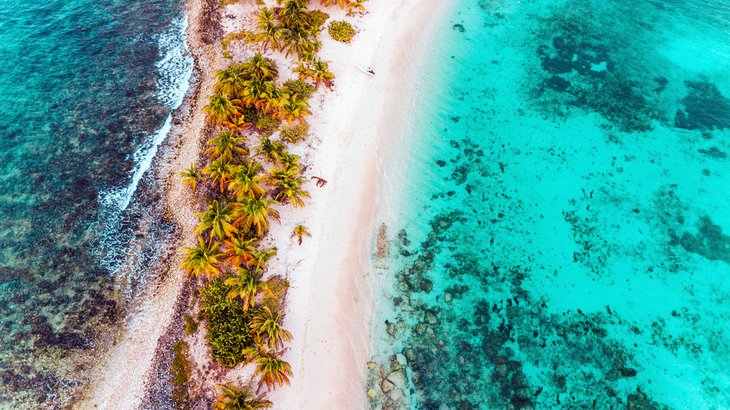 Aerial view of Sandy Cay off Carriacou